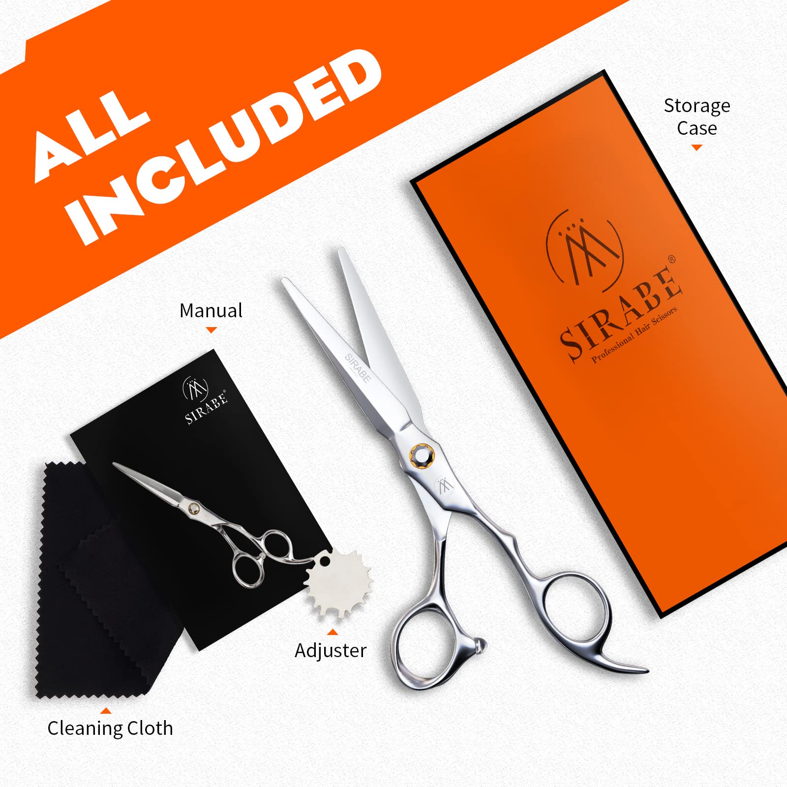 Sirabe lightweight 2.21 oz hair scissors reduce fatigue during extended cuts.