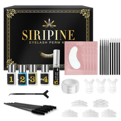 Siripine eyelash lift kit package shows complete home-use set for salon-quality results