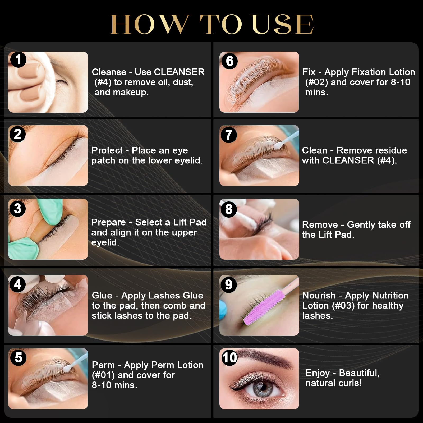 Siripine eyelash lift kit setting lotion defines curl for open-eyed appearance