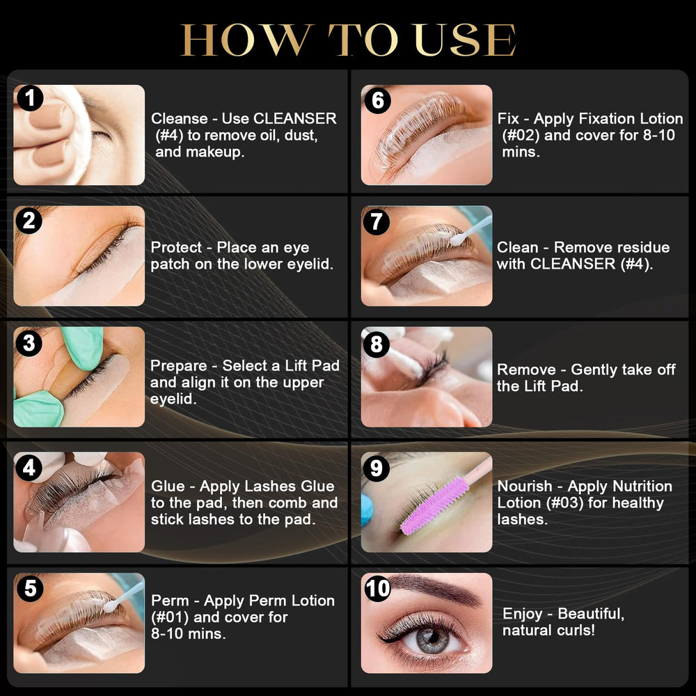Siripine eyelash lift kit setting lotion defines curl for open-eyed appearance
