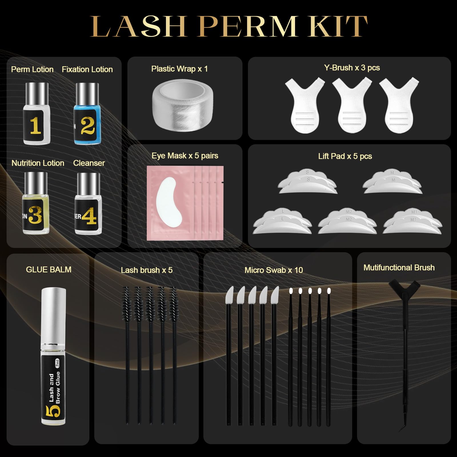 Siripine eyelash lift kit tools image highlights precision tools for clean lash application