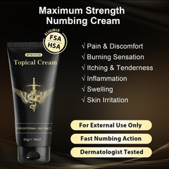 Siripine Numbing Cream applied on arm demonstrating smooth, quick-drying finish.