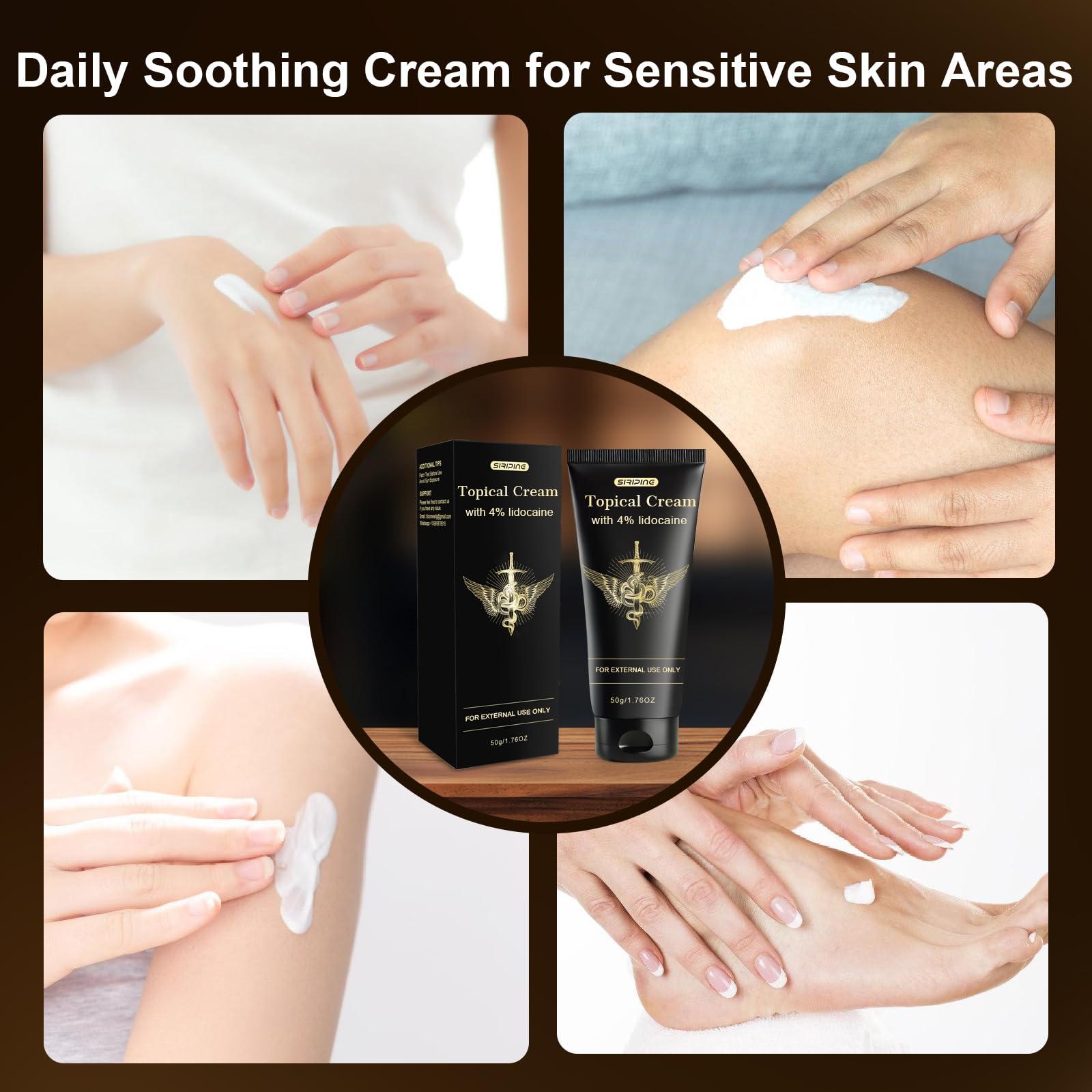 Siripine Numbing Cream drying quickly leaves no sticky residue on skin.