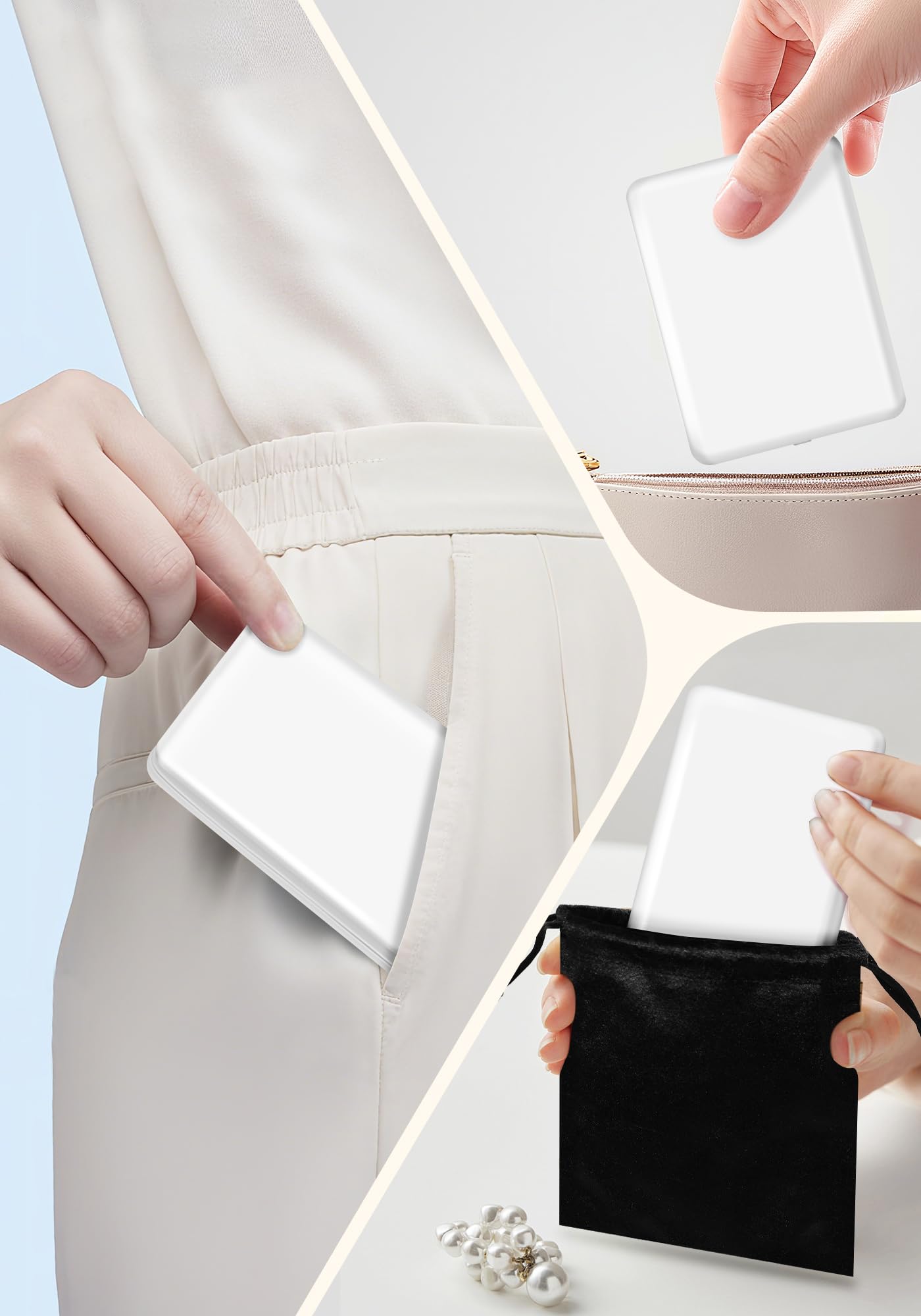 SisKokoro compact mirror 30x magnification reveals fine details for precise makeup tasks