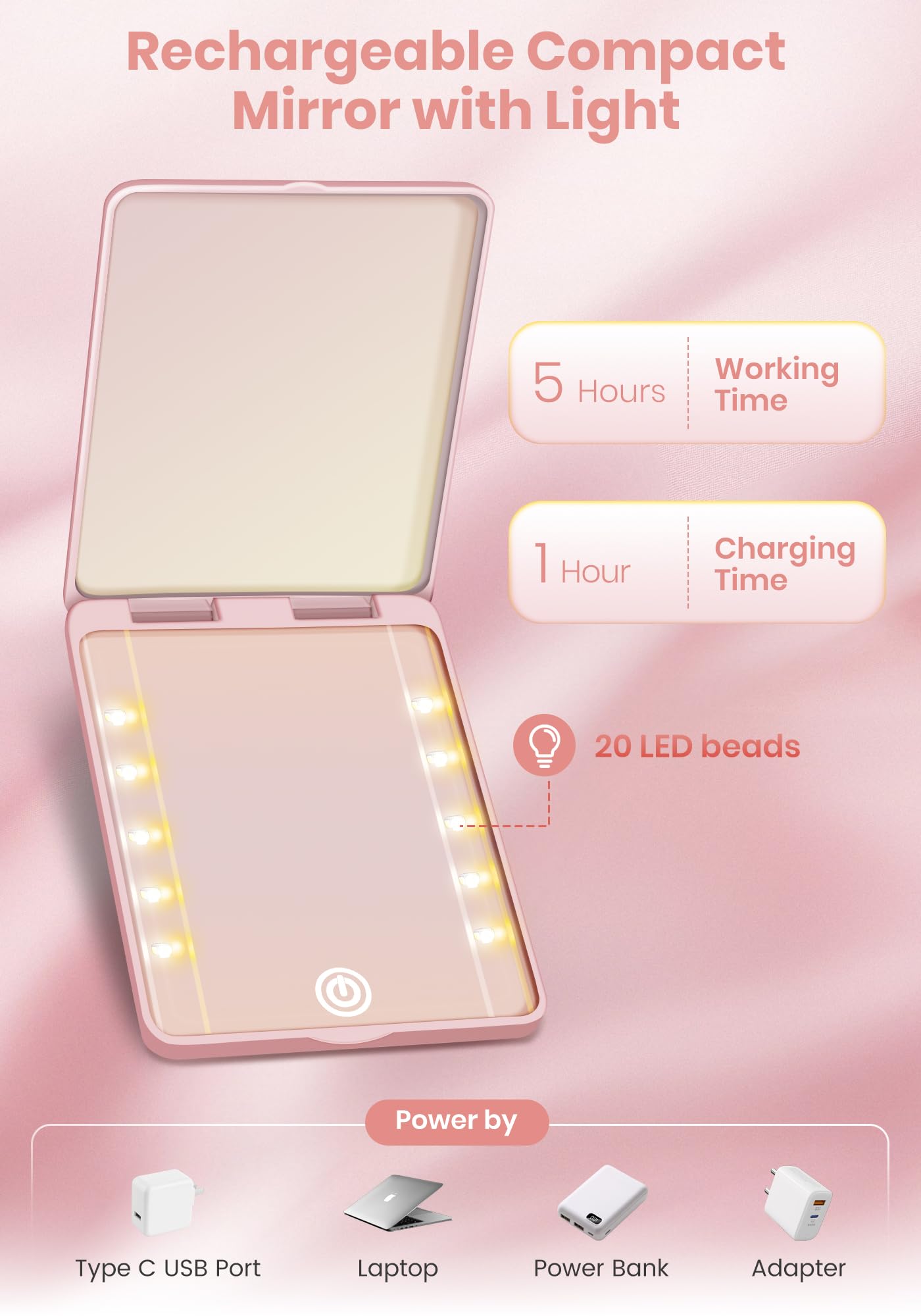 SisKokoro velvet pouch protects the mirror during transit.