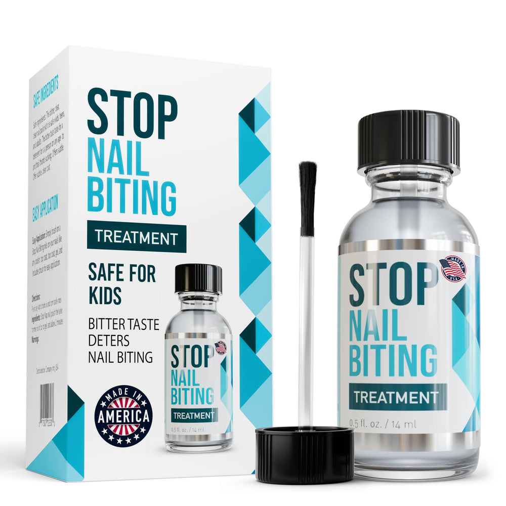 SISQUOC HEALTHCARE Stop Nail Biting bottle shows a clear deterrent polish for kids