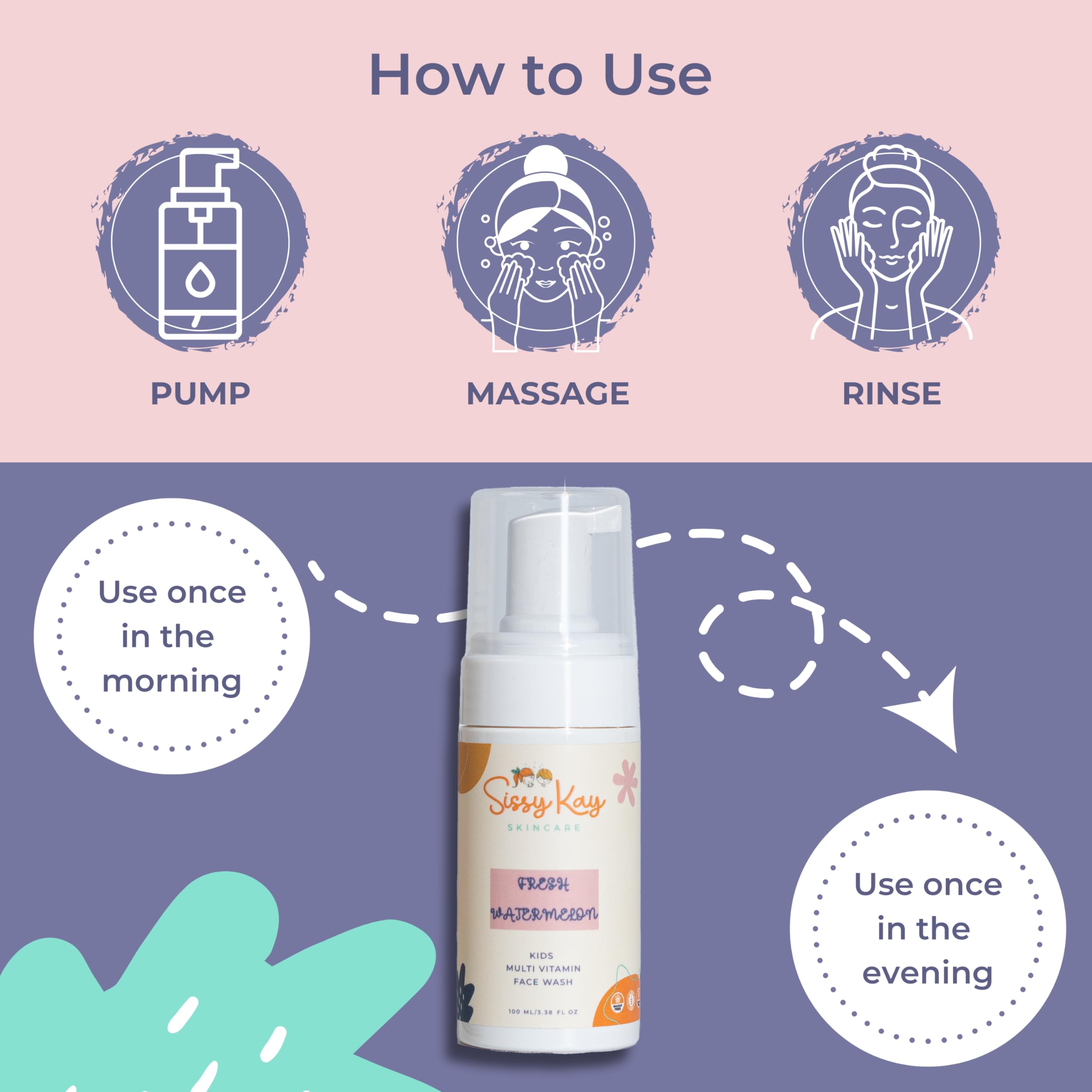 Sissy Kay Kids Face Wash premium packaging in a family-friendly design.