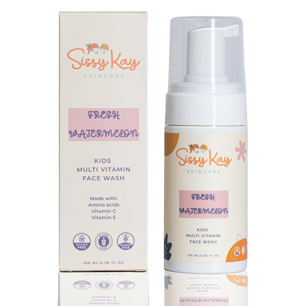 Sissy Kay Kids Face Wash watermelon aroma enhancing kid-friendly cleansing moments.