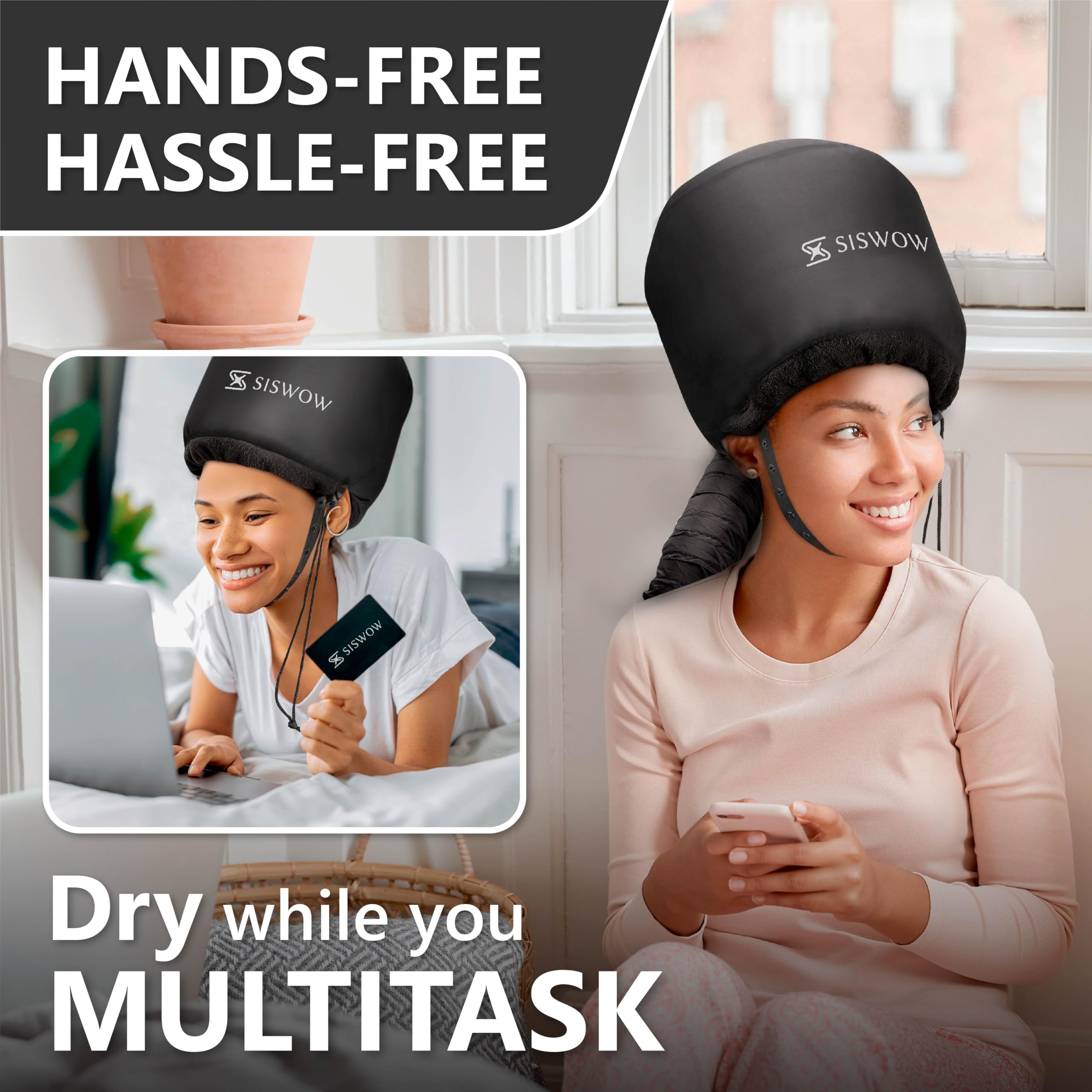 SISWOW diffuser cap delivers diffused heat for smoother curls.
