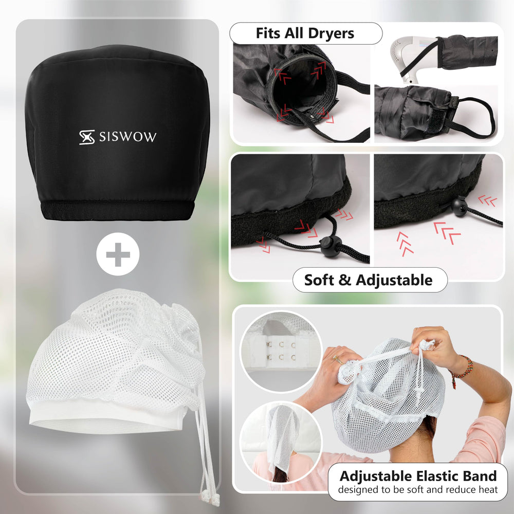 SISWOW lightweight cap enables hands-free drying and multitasking.