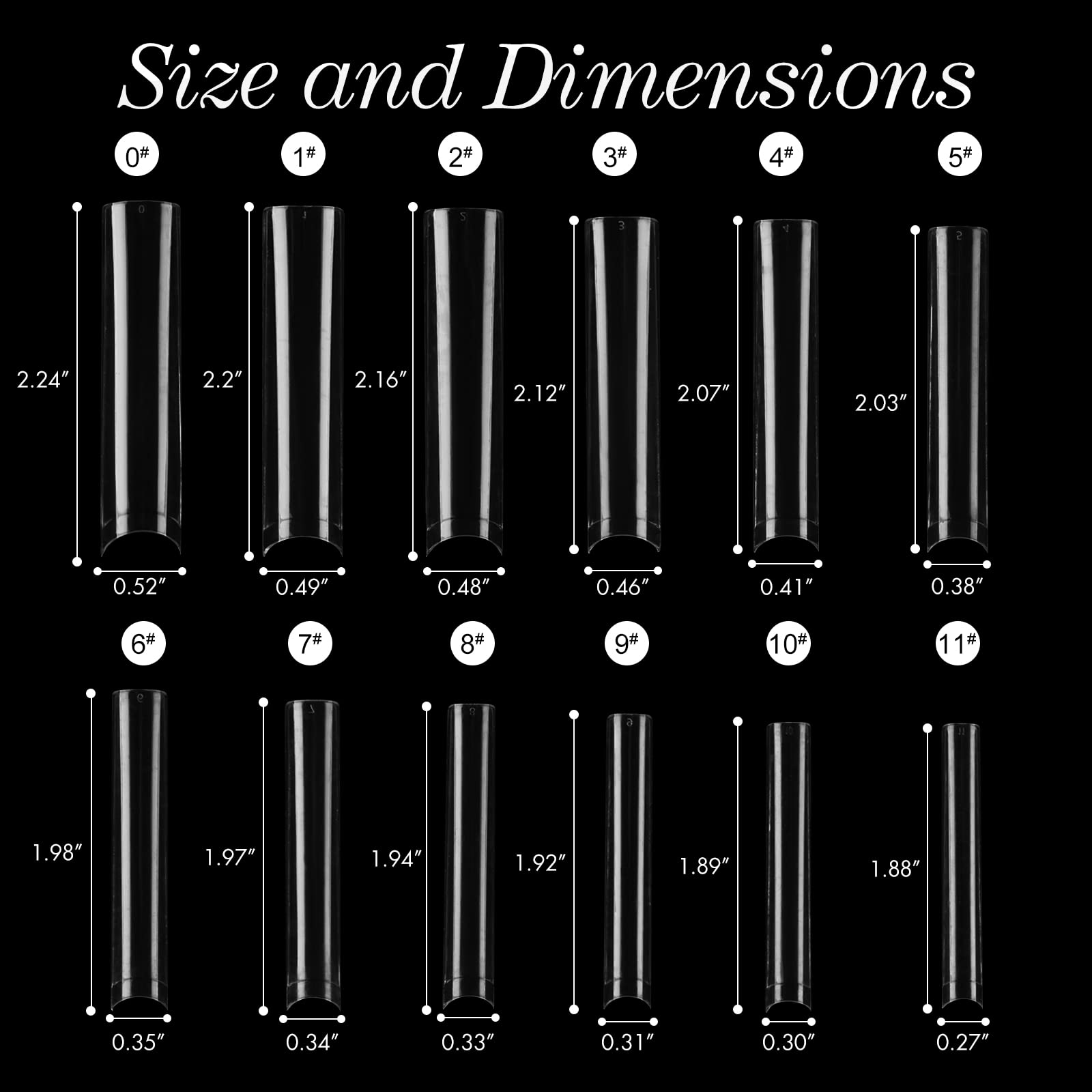 SITELENABY grid-separated sizes for easy selection and accurate nail fit.