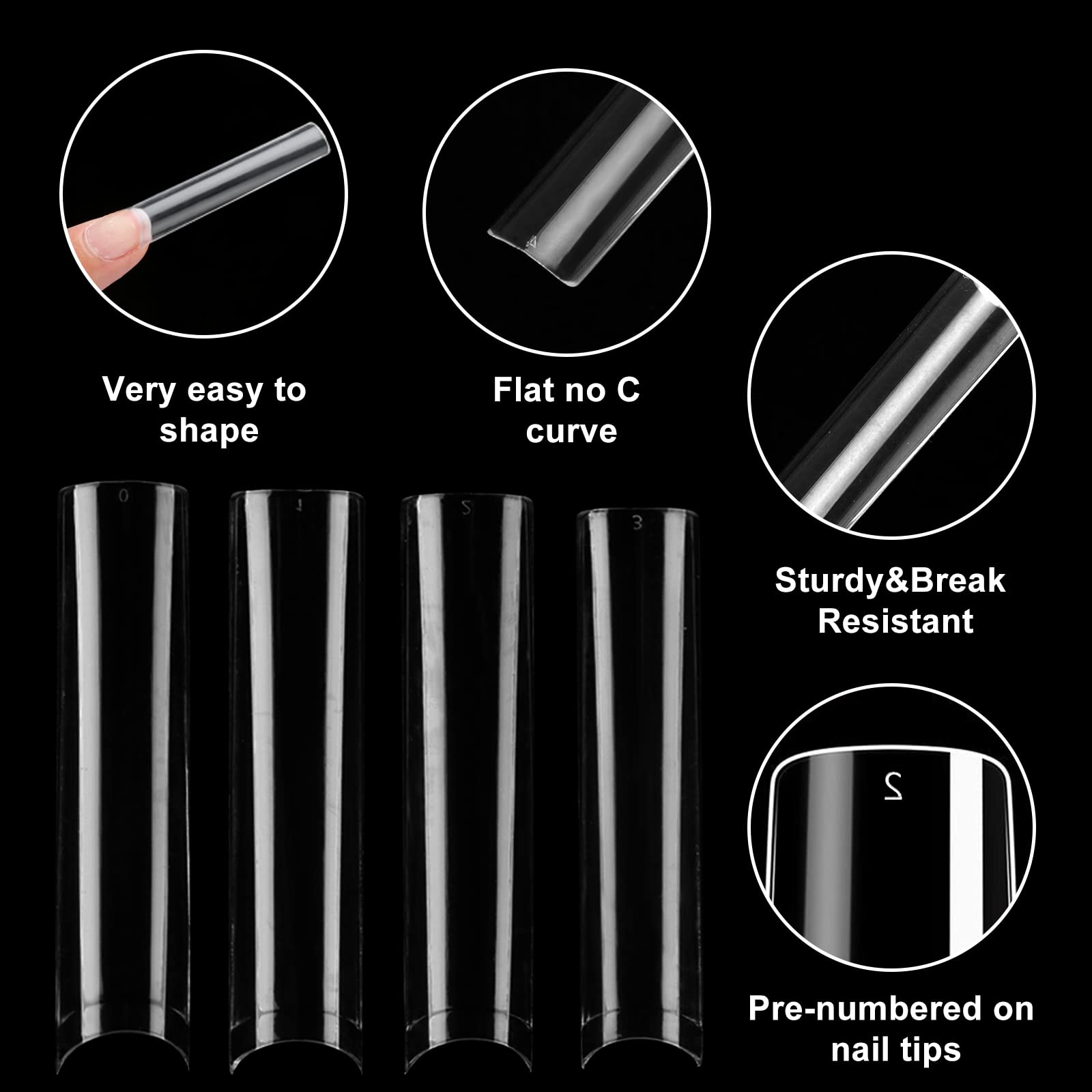 SITELENABY 3XL no-c-curve tips allow customizable length and elegant square ends.