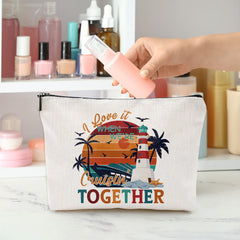 Sitsink cruise makeup bag in bright colors, keeps contents organized during shore excursions.