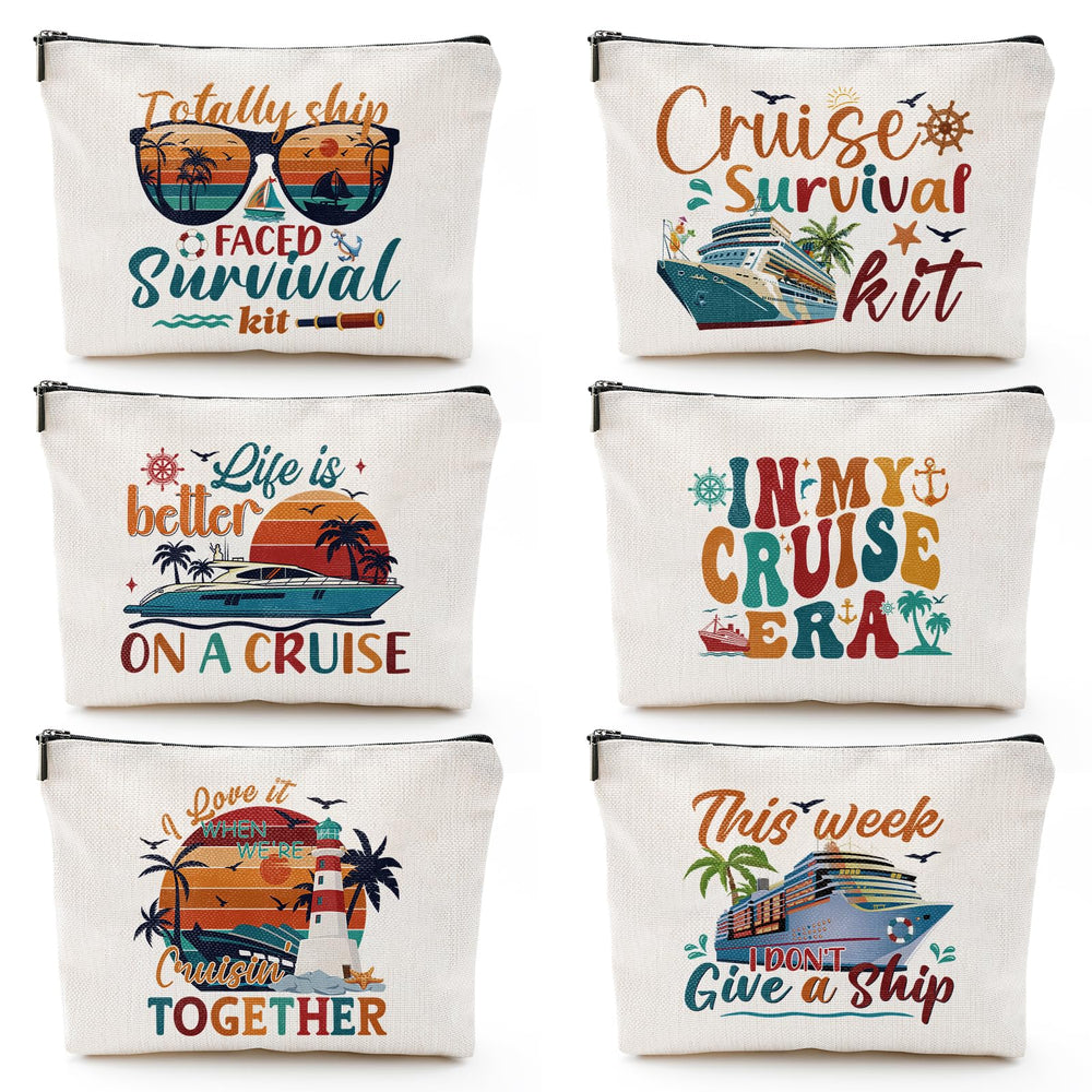 Sitsink cruise makeup bag with ship design, durable and travel-ready for cosmetics on deck.
