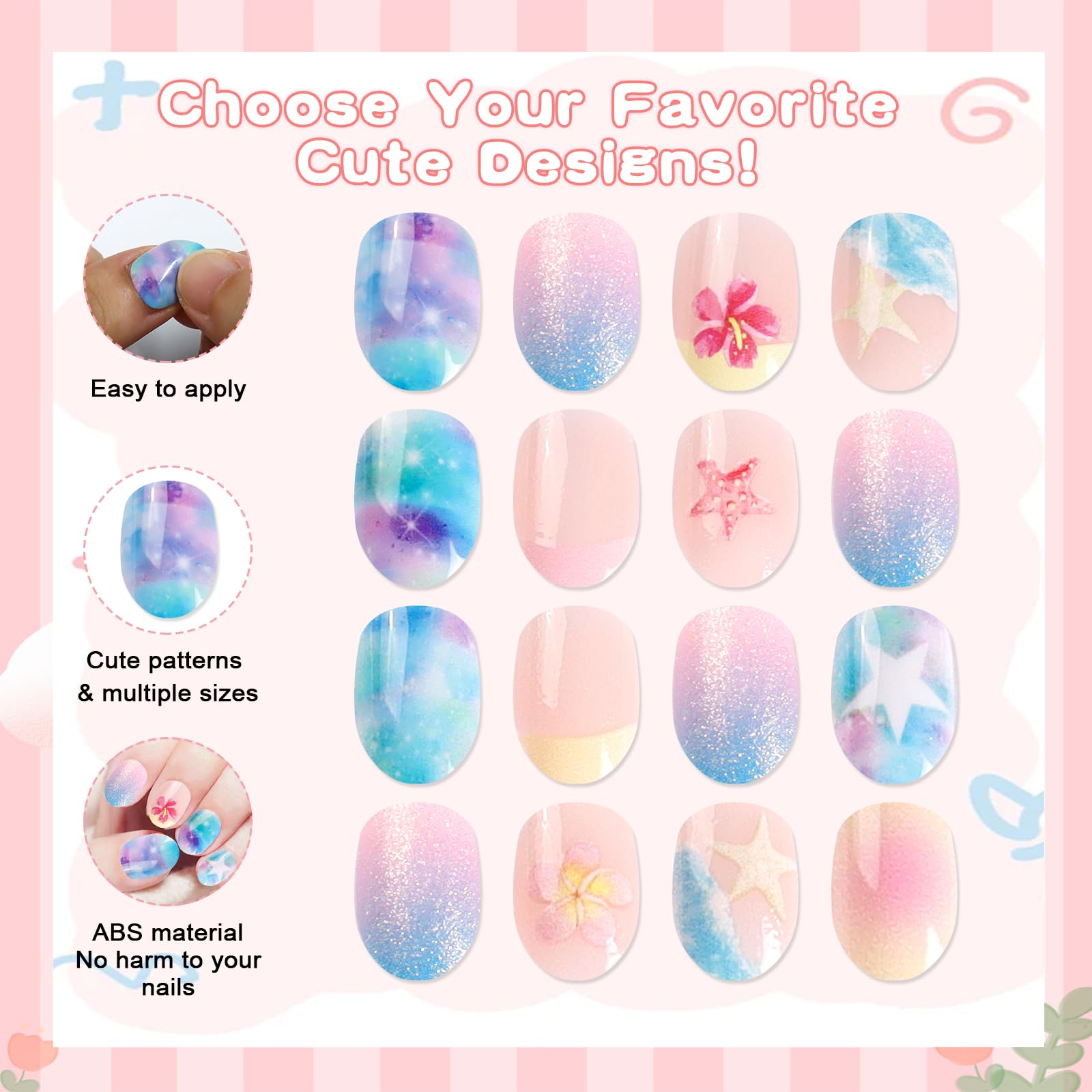 SIUSIO 12 sizes ensure a comfortable fit for kids' nails