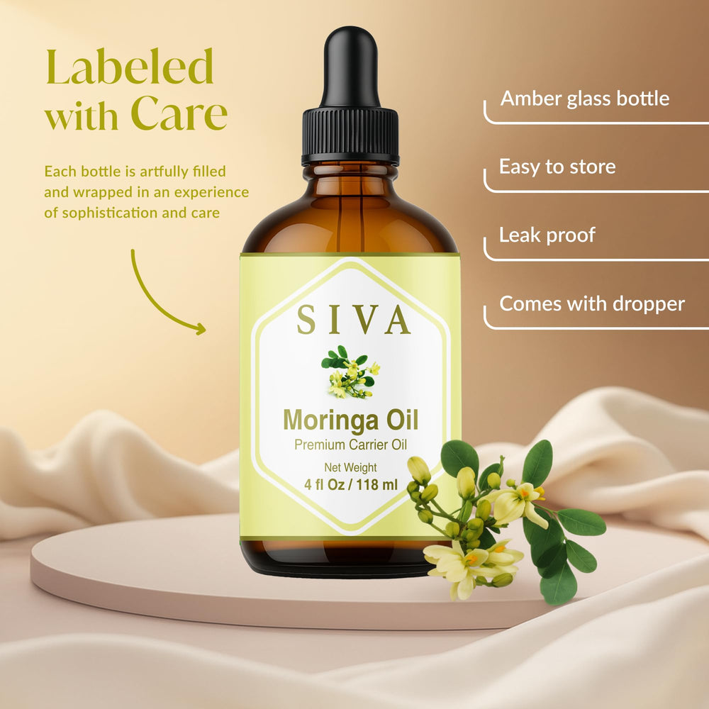 SIVA Moringa oil on skin showing smooth absorption and moisturization.