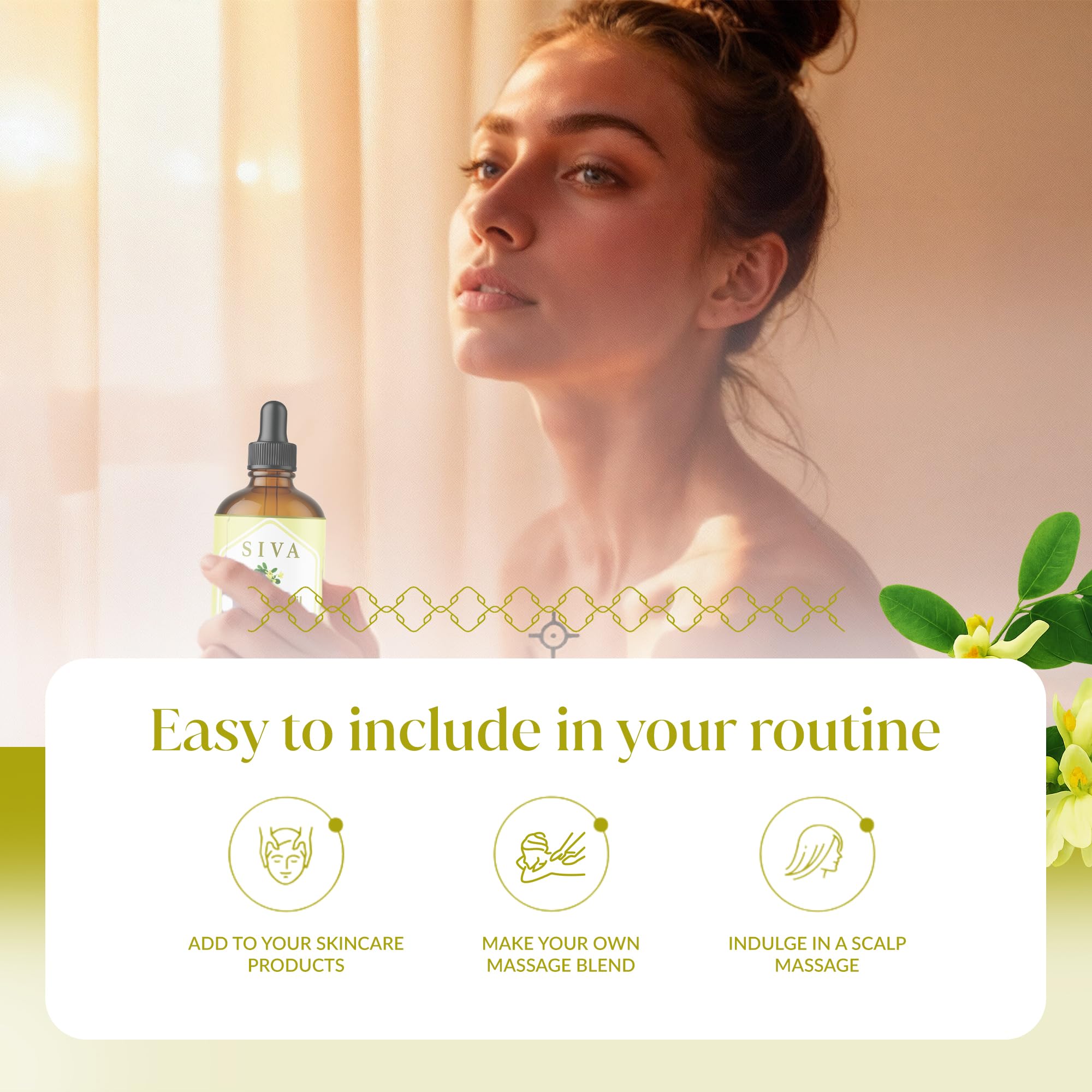 SIVA Moringa oil with shampoo for gentle hair care.
