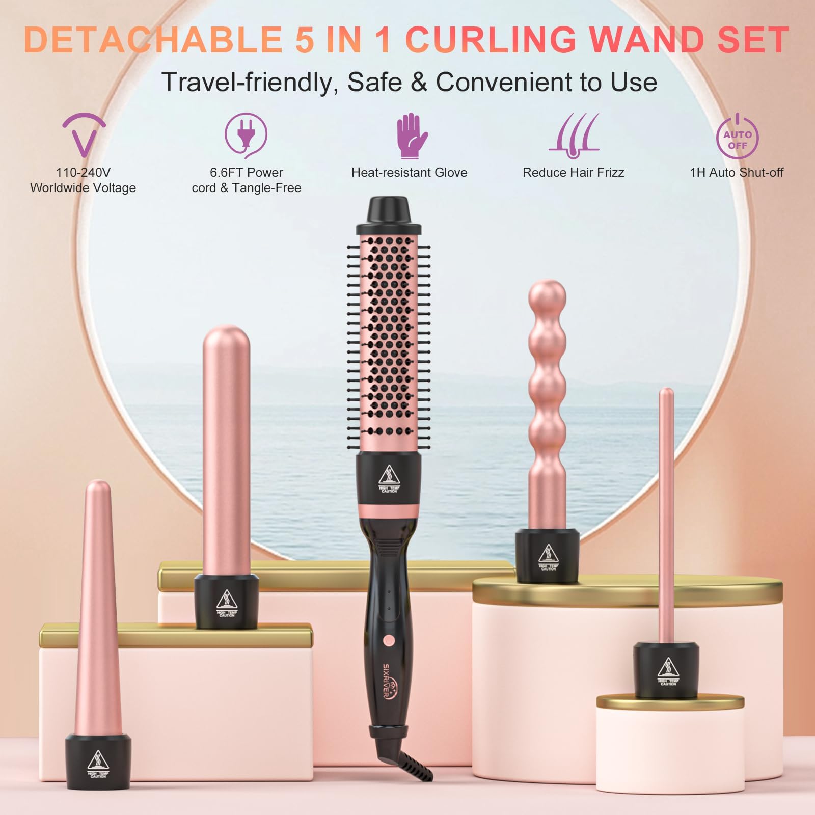Sixriver beach wave wand 1.25-inch for soft, beachy texture.
