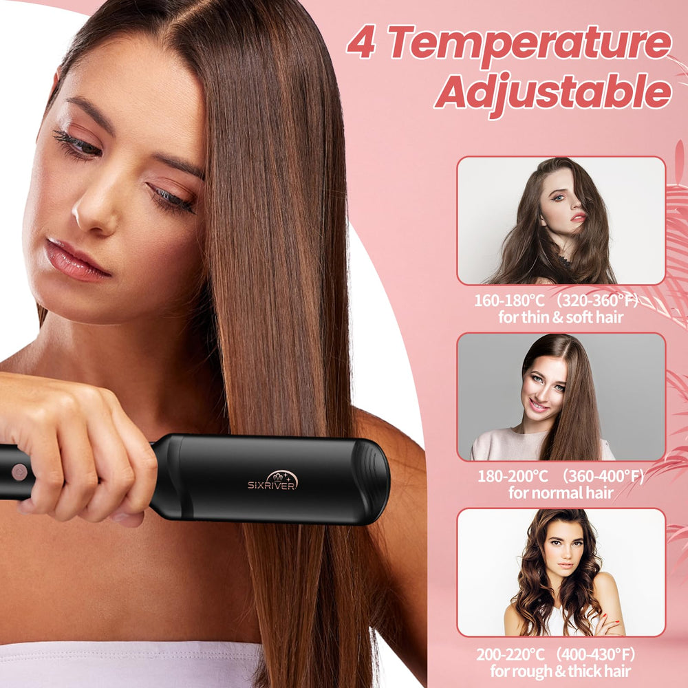 Sixriver Hair Crimper Rose Gold packaging with included accessories visible.