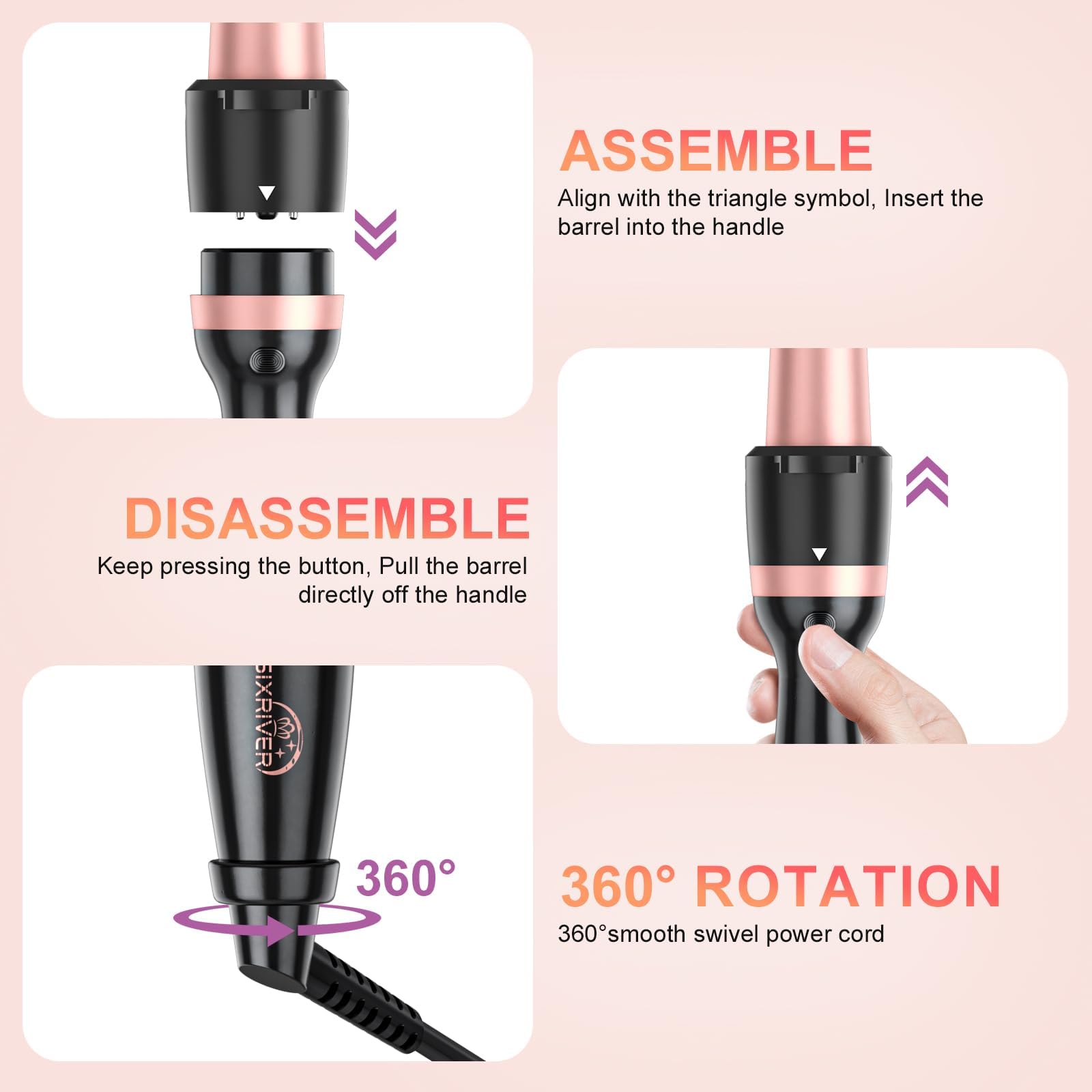 Sixriver tapered wand 0.78-1 inch for flexible volume and natural bends.