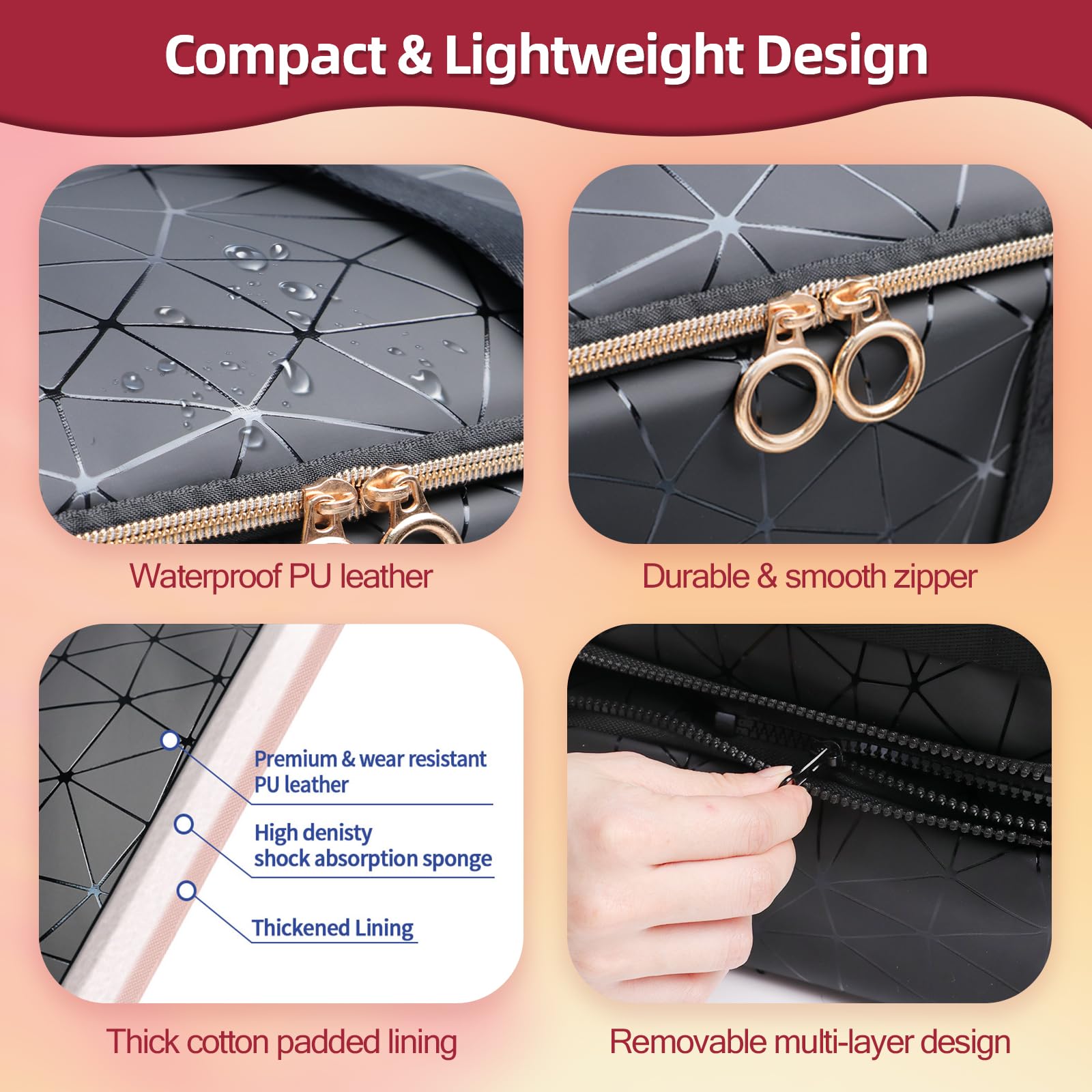 SIYNPAV nail-kit-organizer-shoulder-strap shows cushioned strap for comfortable transport.