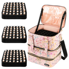 SIYNPAV nail polish organizer bag open with bottles for easy access and organization