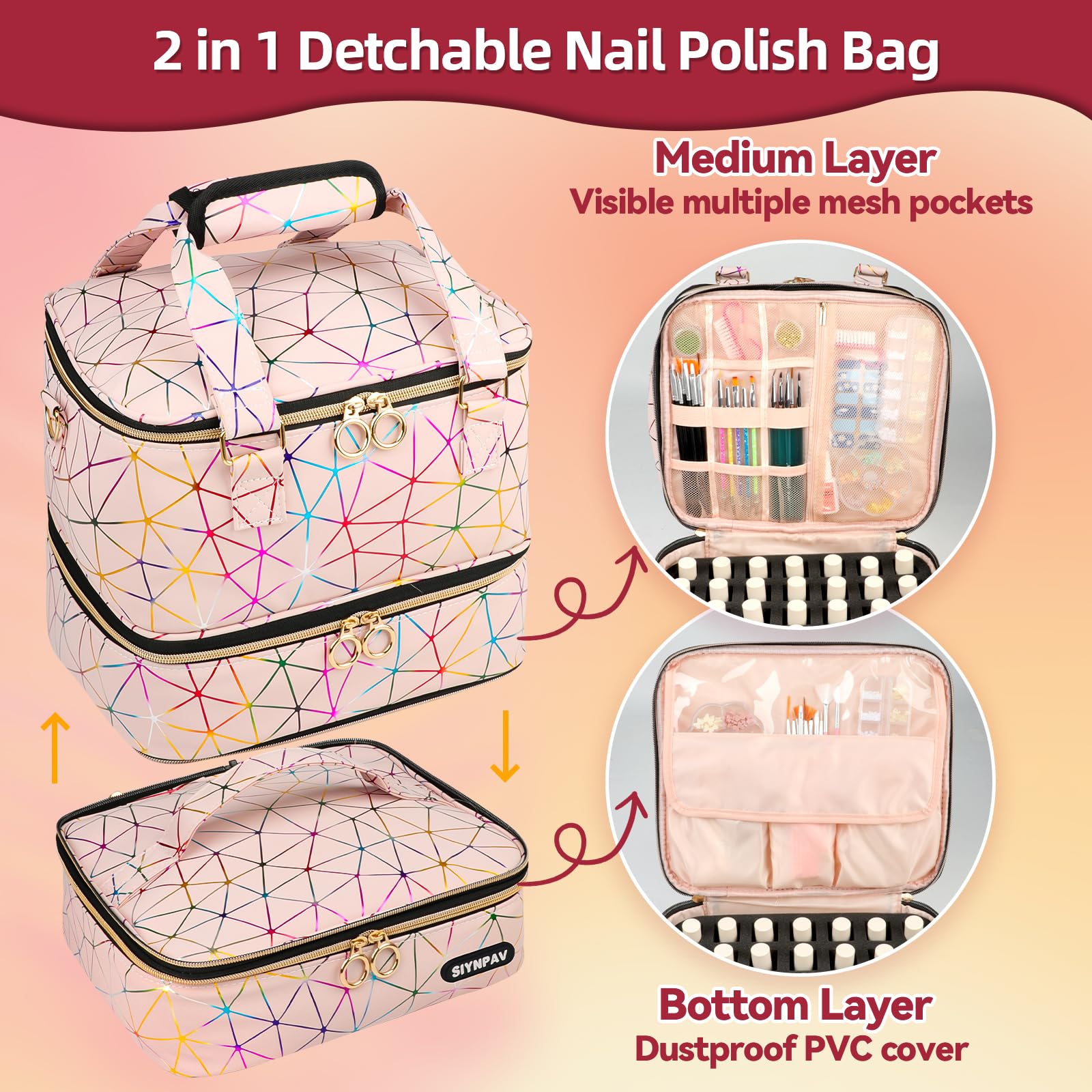 SIYNPAV upper pocket section keeps brushes and tools organized