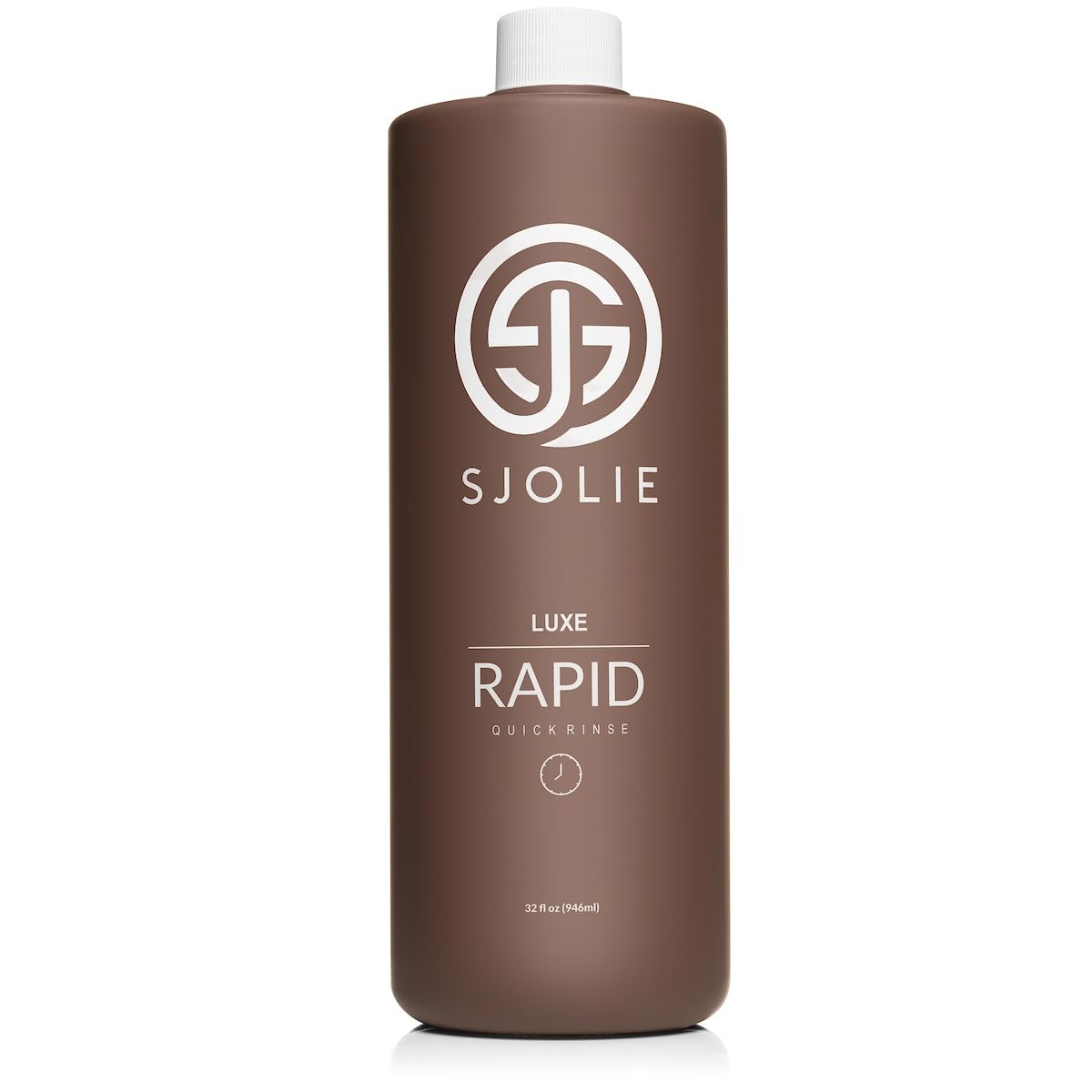 SJOLIE Rapid Spray Tan Luxe bottle with violet base for even tone
