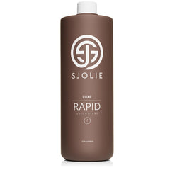 SJOLIE Rapid Spray Tan Luxe bottle with violet base for even tone