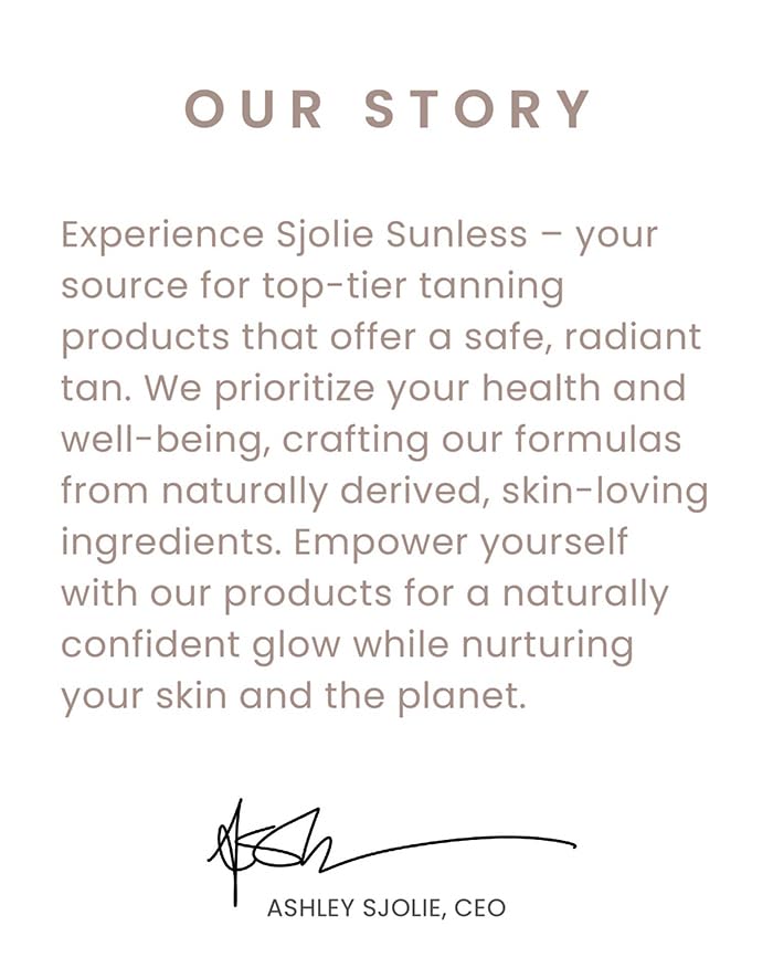 SJOLIE SUNLESS orange-tint free-tan guarantees natural-looking results.