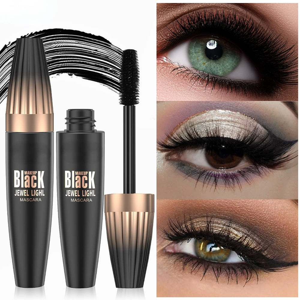 SJXYOYDS mascara on eyelashes showing curled, lengthened look