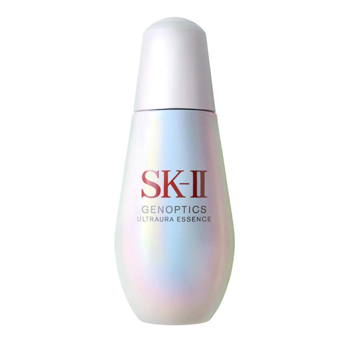 SK-II GenOptics Serum bottle closeup highlights brightening formula for radiant skin