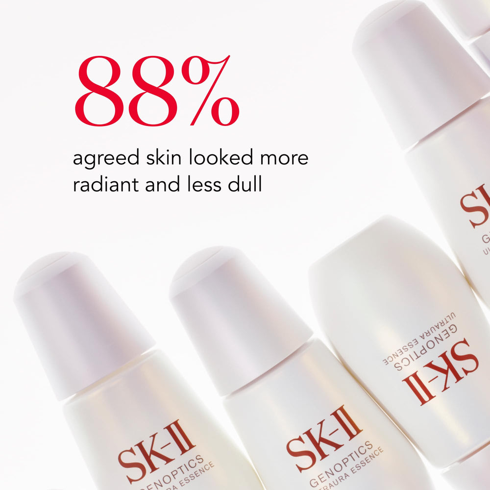 SK-II GenOptics Serum on the face reveals smoother texture and luminous glow