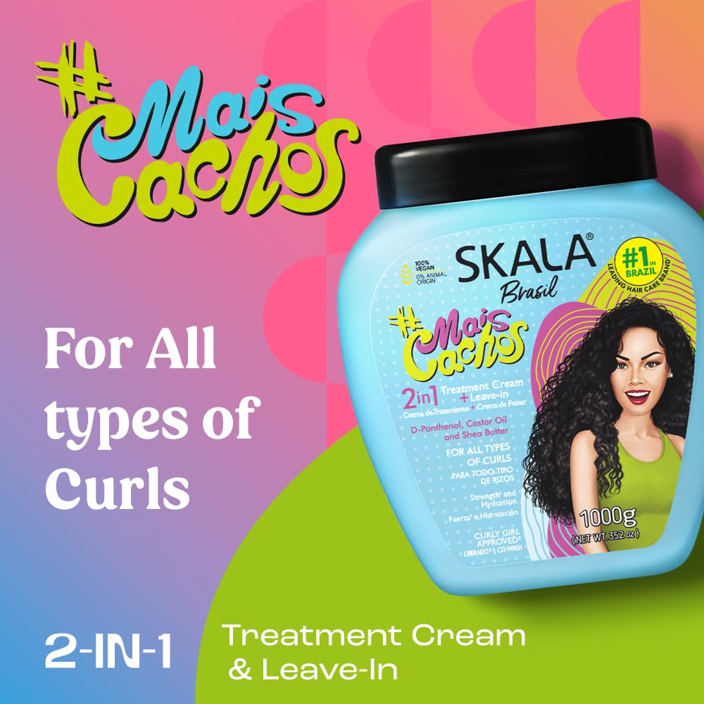 Skala Mais Cachos Hydrates Curls creamy texture close-up showing smoothing