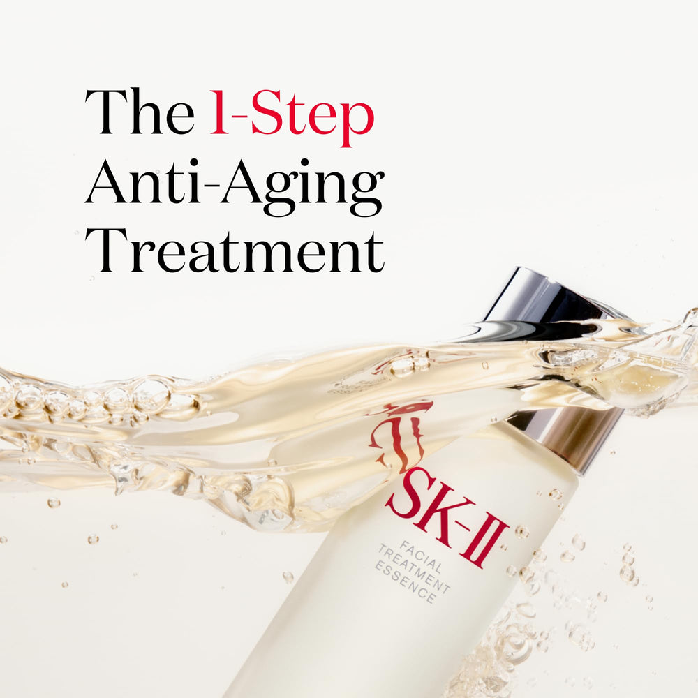 SK-II Facial Treatment Essence being poured to showcase quick absorption and hydration