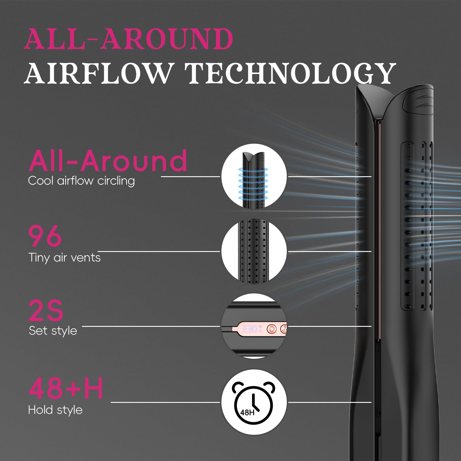 SKIMI Airflow Styler dual voltage for travel worldwide.