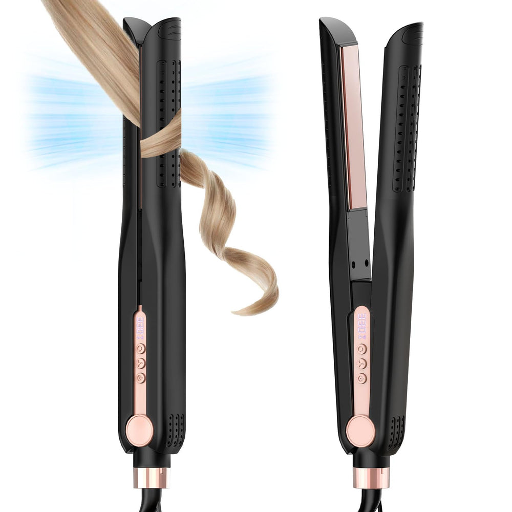 SKIMI Airflow Styler front view in black-rose blush for versatile styling options.