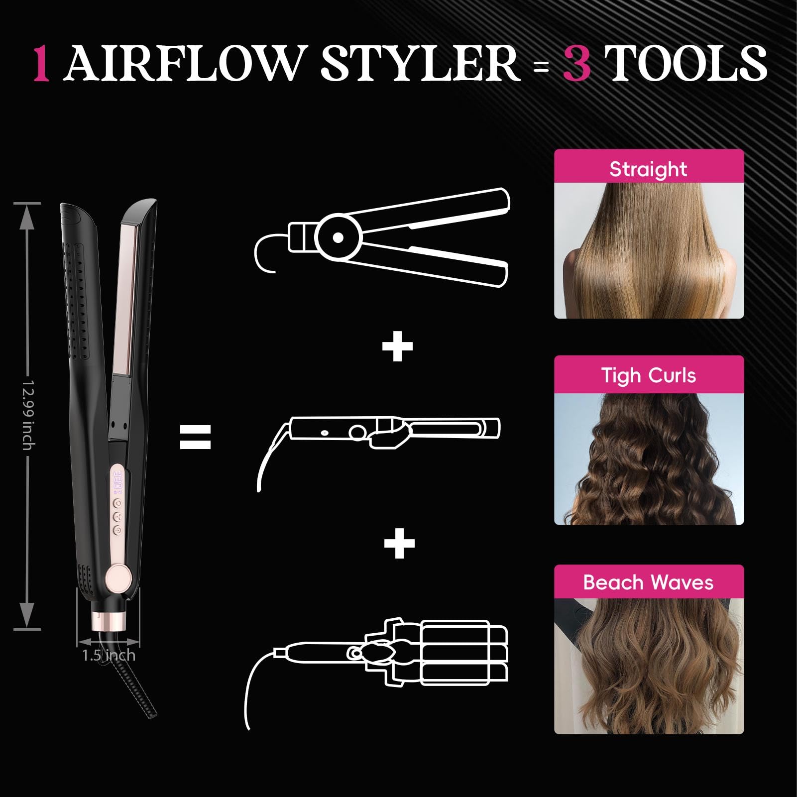 Skimi Airflow Styler ergonomic handle supports comfortable, controlled styling.