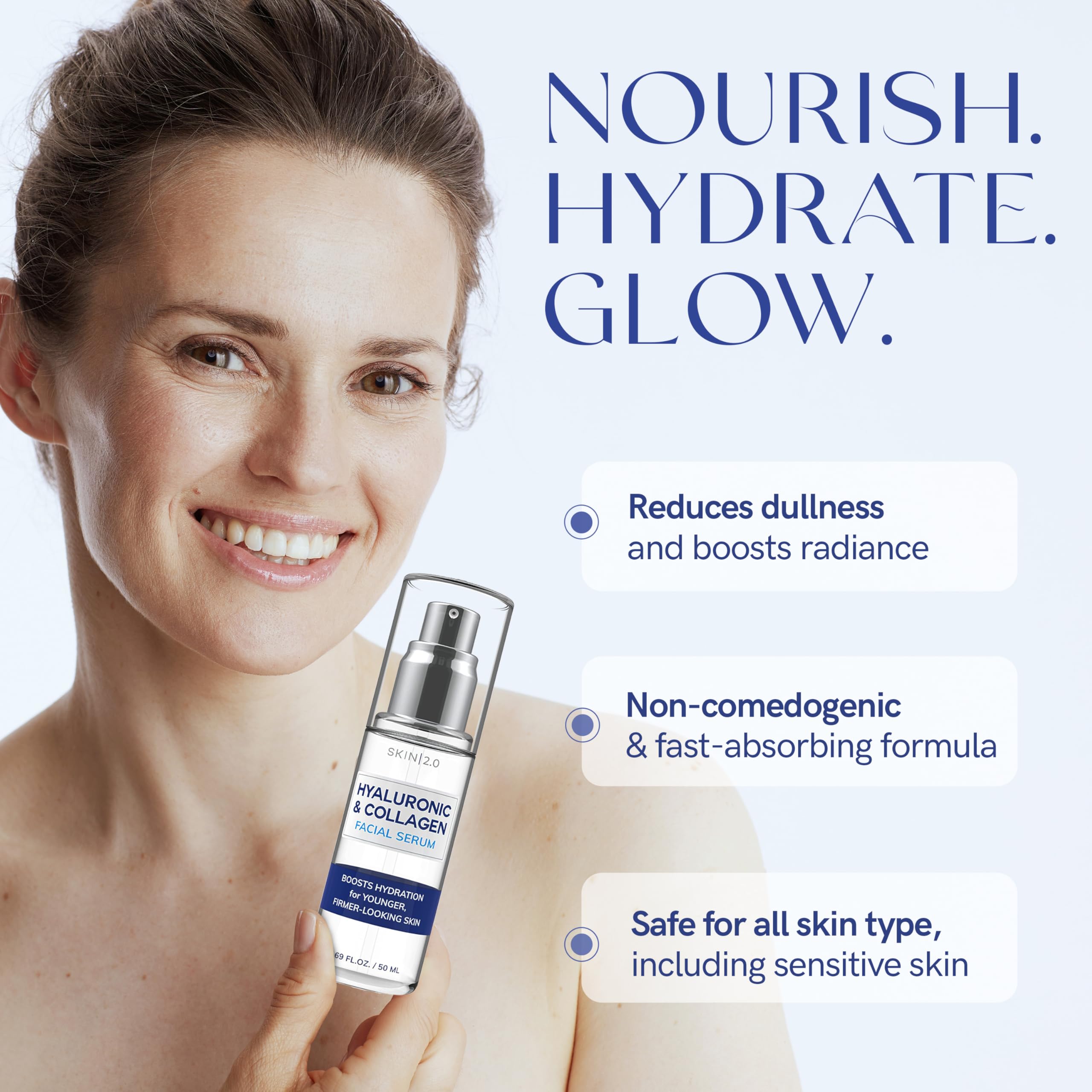 Skin 2.0 Daily routine shot highlights simple, gentle skincare ritual.