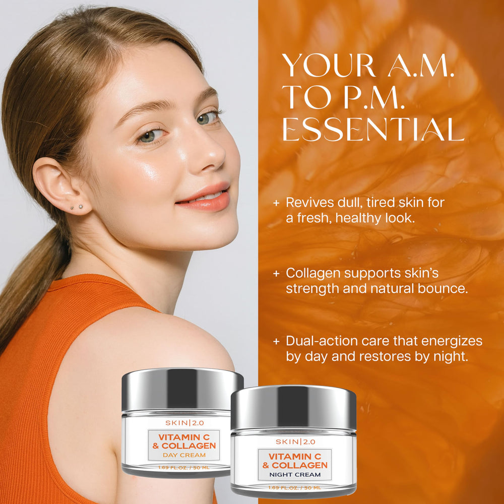 Skin 2.0 Vitamin C & Collagen night cream tub for overnight skin repair and smoothing