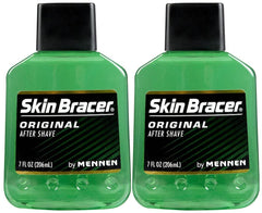 Skin Bracer by Mennen Afta aftershave bottle front with cooling, refreshing splash