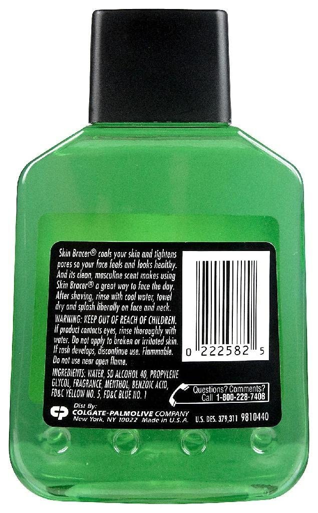 Skin Bracer by Mennen Afta splash being applied for a refreshing post-shave ritual
