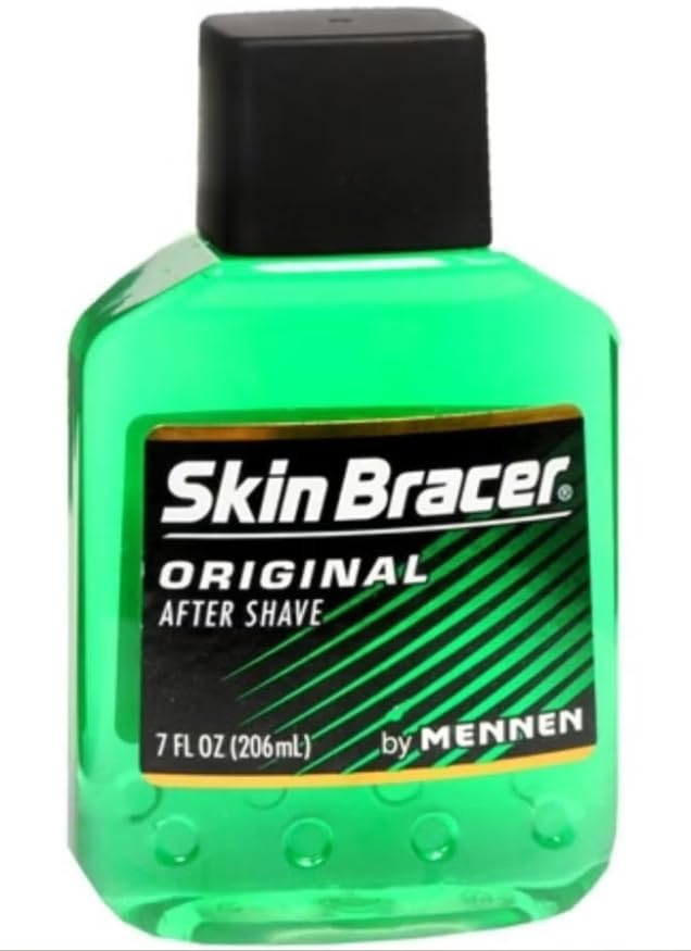 Skin Bracer Original After Shave close-up label emphasizes classic masculine scent.