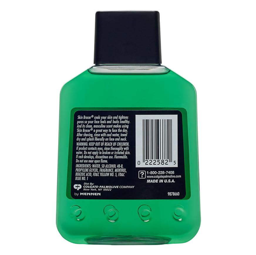 Skin Bracer Original After Shave cooling-splash demonstrates fast absorption with a light feel.