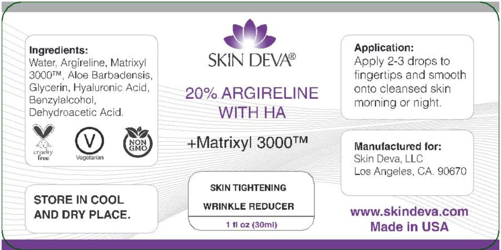 SKIN DEVA Serum texture swatch shows non-greasy, fast-absorbing hydration.