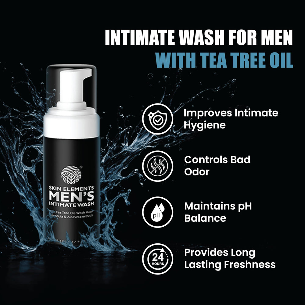 Skin Elements Intimate Wash for Men demonstrates easy daily-use cleansing in routine care.