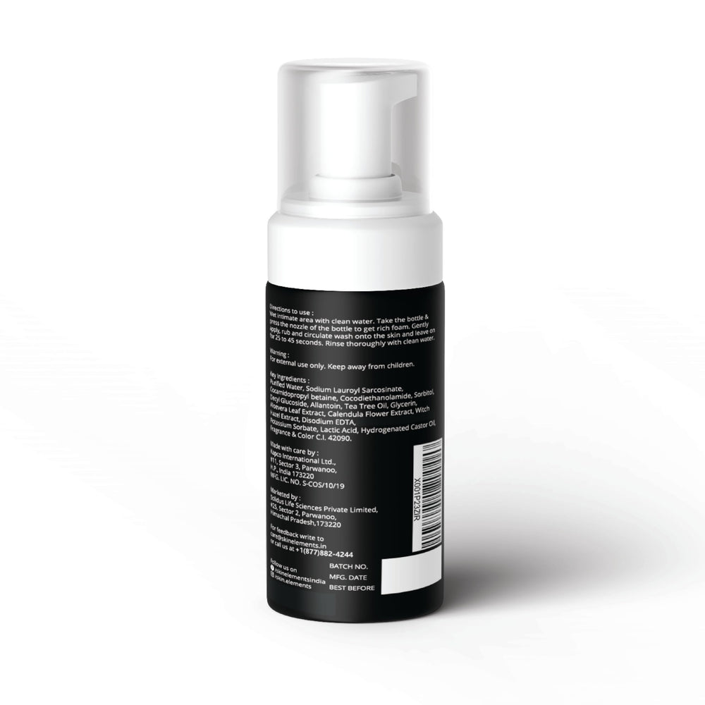 Skin Elements Intimate Wash pump-dispense action enables easy, mess-free application.