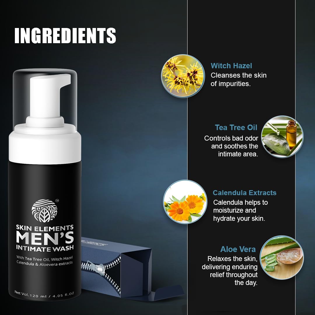 Skin Elements Intimate Wash tea-tree-oil-drops captures invigorating scent and fresh feel.
