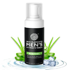 Skin Elements intimate wash bottle with menthol for refreshing cooling cleanse.