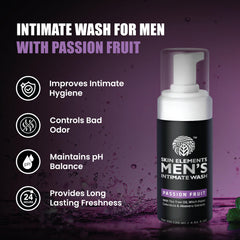 Skin Elements intimate wash foaming action demonstrates gentle cleansing.